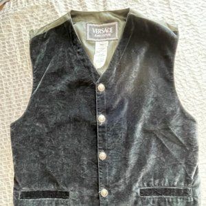 VERSACE VEST  BLACK VELVET SIZE M